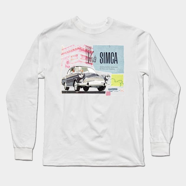 SIMCA ARONDE - advert Long Sleeve T-Shirt by Throwback Motors